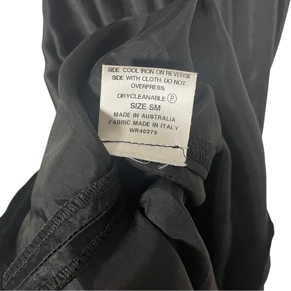 Vintage Scanlan & Theodore Satin Knee Length Midi Dress in Black Size S - Picture 7 of 9